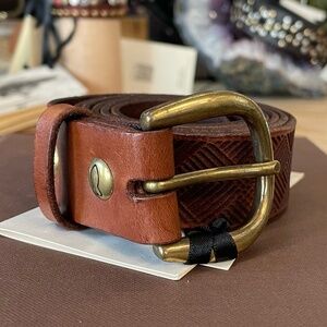 Campomaggi Laser Cut Belt in Cognac